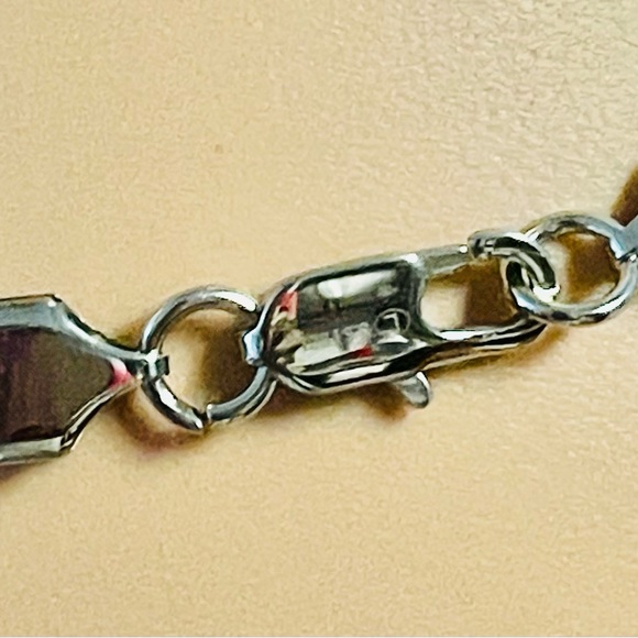 FASHION JEWELRY SILVER LETTER NECKLACE WOMEN STAINLESS STEEL RHINESTONE PENDANT - Picture 3 of 10